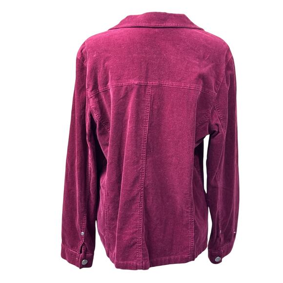 Vintage Sag Harbor cranberry corduroy pantsuit, 90s minimalist, fall capsule - Picture 3 of 11